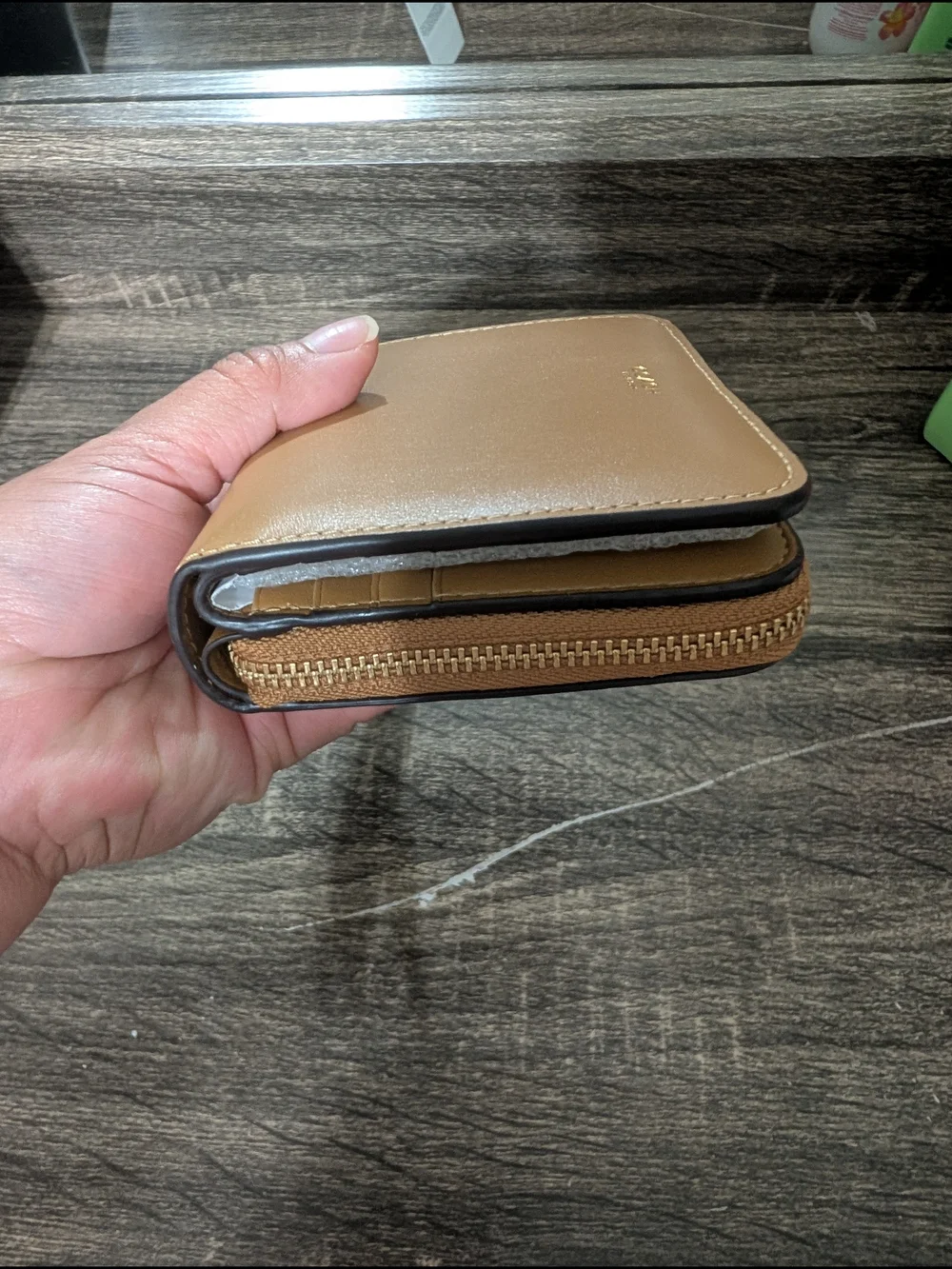Coach Zip Wallet in Saddle Brown
